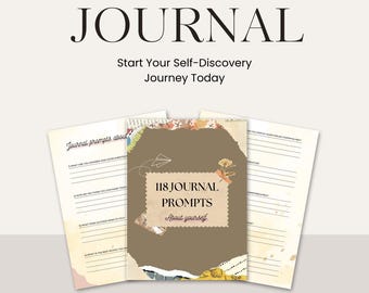 118 Journal Prompts über sich | Selbstentdeckung Schreiben Printable | Persönliches Wachstum Digital Journal Seiten