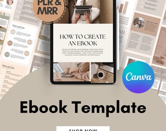 Minimal Ebooks Template, Canva Ebook Template, PLR & MRR