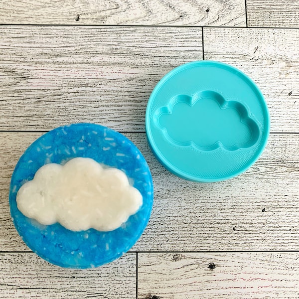 Cloud Insert for Shampoo Bar Mold | Solid Shampoo | Syndet Puck | Shower Steamer | Bath Bomb Press | 3D Printed Shampoo Bar Press | Hand