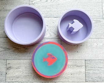 Two-Pour Soap Mold | Silicone Soap Mold | Melt and Pour Mold | Conditioner Bar Mold | Fish Silicone Soap Mold | Silicone Soap Mold for Kids