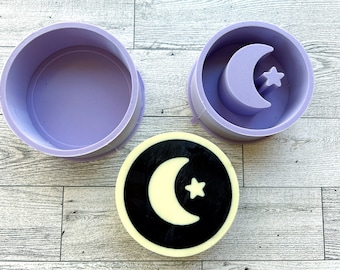 Two-Pour Silicone Soap Mold | Melt and Pour Silicone Mold | Conditioner Bar Mold | Lotion Bar | Balm Bar | Moon and Star