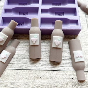 Tiny Wine Bottle Silicone Mold | Wax Mold | Soap Top Mold | Miniature Wine Bottle Food Grade Silicone Mold | Chocolate Mold | Candy Mold