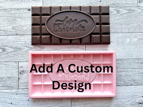 Custom Chocolate Mold | Add Your Logo | Food Grade Silicone | Personalized | Valentine's Day Chocolate Mold | Custom Wax Melt Snap Bar Mold