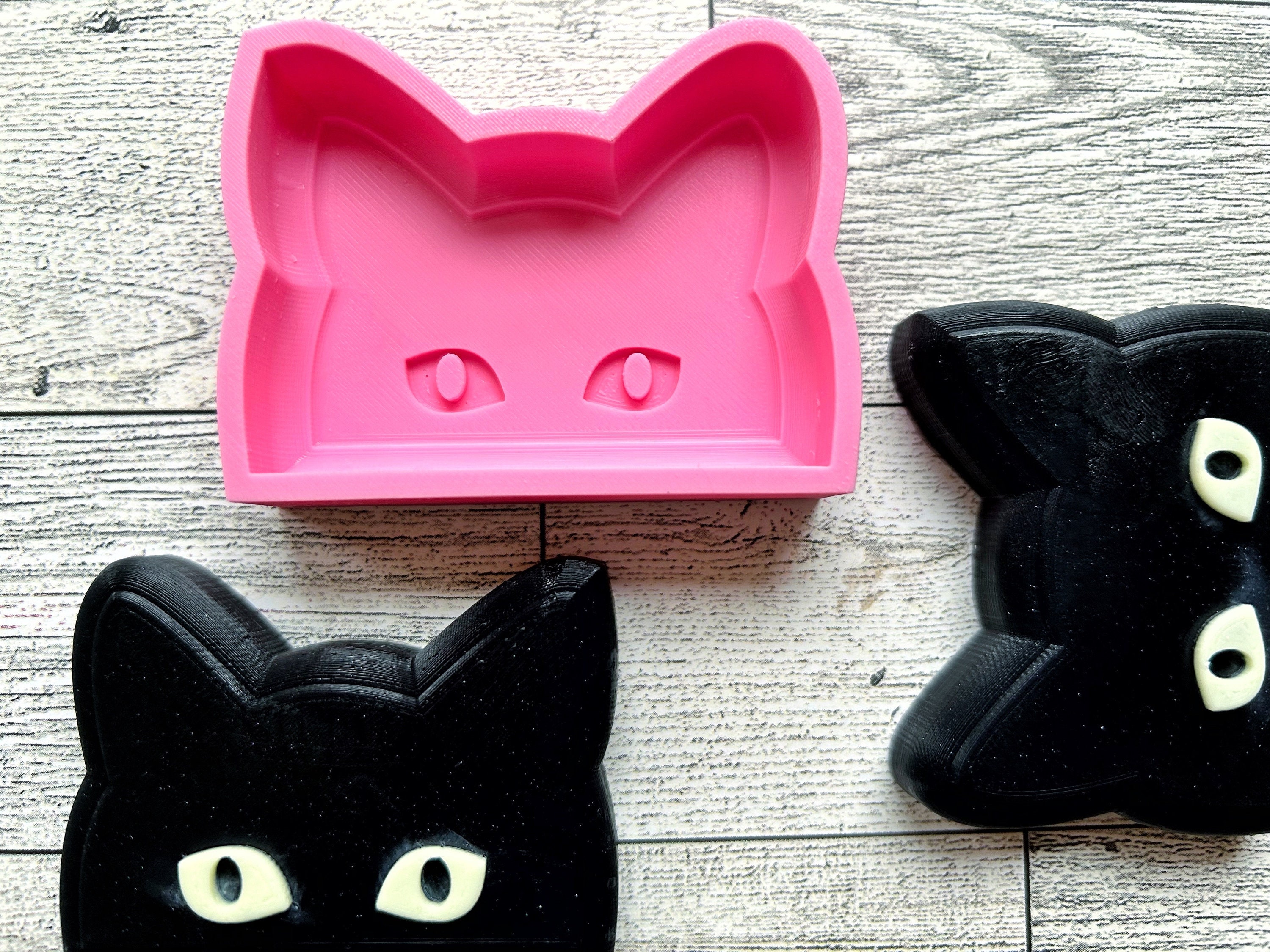 Mold Embed Cat Silicone Mold | Soap Embed Mold | Wax Mold | Candy Mold | Chocolate ...