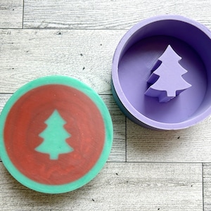 Two-Pour Silicone Soap Mold | Embed Soap Mold | Melt and Pour Silicone Mold | Conditioner Bar Mold | Lotion Bar | Balm Bar | Christmas Tree