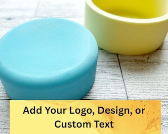 Custom Round Soap Mold | Add Your Logo | Personalized Soap Mold | Custom Silicone Soap Mold | 5 Ounce Soap Bar Mold