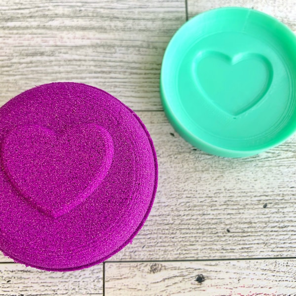 Heart Shampoo Bar Puck Insert | Shampoo Bar | Syndet Bar | Shower Steamer | Bath Bomb Press | Solid Shampoo | Heart | Love | Upgradable