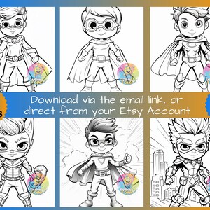 60 Printable Superhero Coloring Book for Kids & Teens, Cute Hero ...