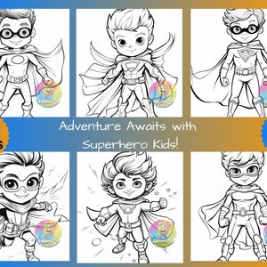 60 Printable Superhero Coloring Book for Kids & Teens, Cute Hero ...