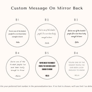 Miroir de maquillage fantaisie gravé pour cadeau de mariage, Miroir compact personnalisé, cadeau pour proposition, Cadeau personnalisé pour elle, Votre propre logo gravé image 7