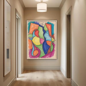 Vibrant Colorful Abstract Digital Painting | Bright Wall Art | Printable Brush Strokes Poster | Modern Naive Artwork | Contemporary Decor