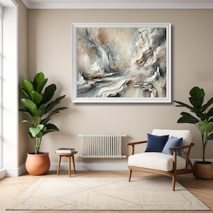 Large Abstract Print Neutral Beige Abstract Painting Modern Decor Neutral Soft Tones Minimalist Bedroom Living Room Wall Art Printable W32