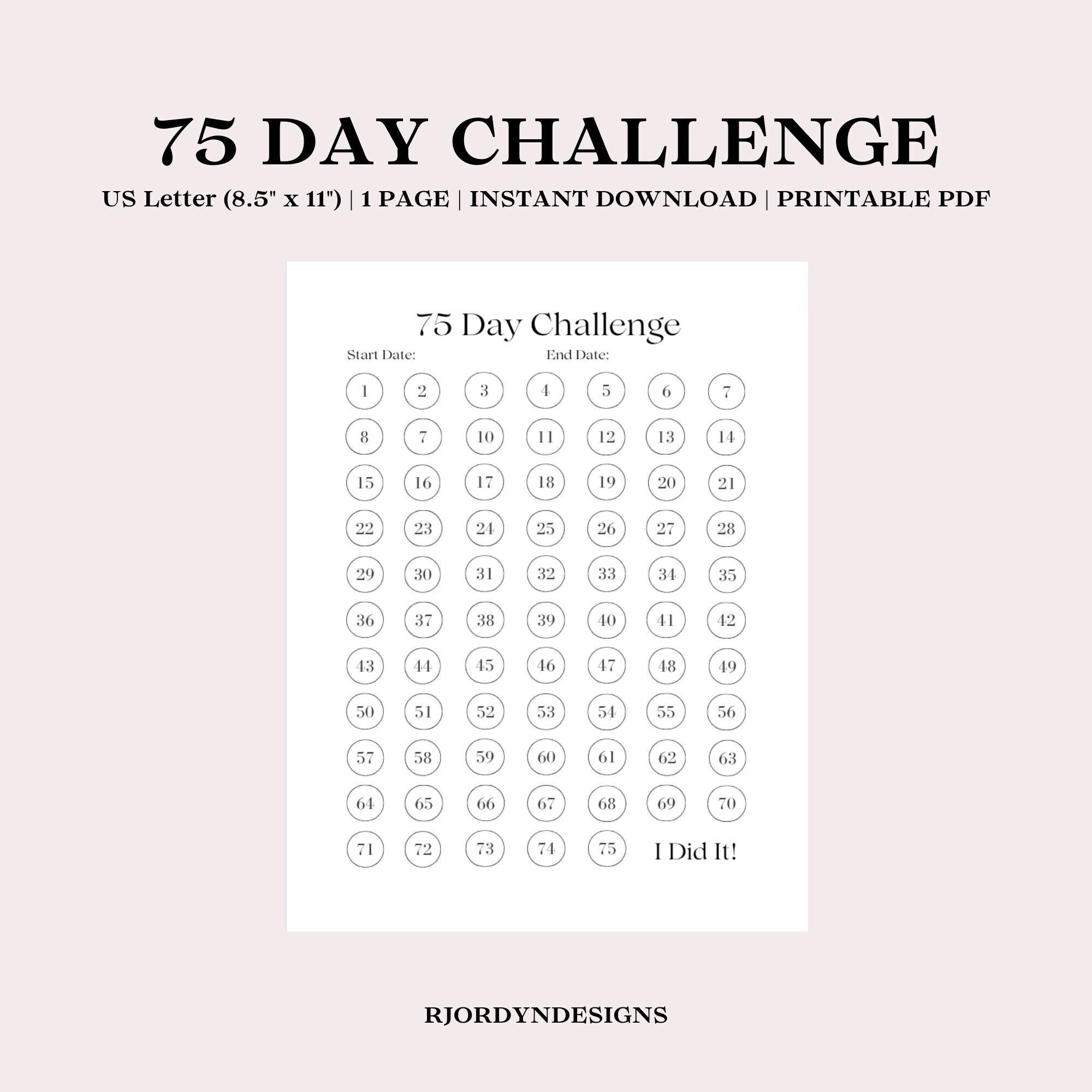 75 Day Hard Calendar