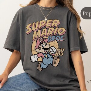 Retro Super Mario Bros '85 Comfort Farben Shirt, Retro Super Mario Shirt, Mario Videospiel Sweatshirt, Das Super Mario Bros Shirt