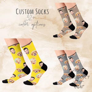 Custom Face & Pet Photo Socks, Personalized Socks with Photo, Funny Gift for Dog Cat Lovers, Unique Printed Gift for Him Her, Friend, Family