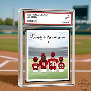 Regalo personalizzato con carta da collezione per la festa del papà, blocco fotografico in acrilico con foto di papà del baseball, regalo personalizzato da parte di figli o moglie