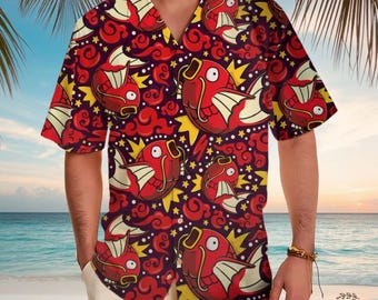 Camicia Hawaiana Uomo – Maniche Corte, Stampa Floreale, Estate, Spiaggia, Aloha, Party
