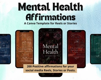 200 Mental Health Instagram Template | Social Media | IG Story Templates | Counseling reels templates | Social media Coach marketing