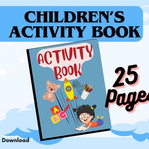 Libro de actividades para niños / Plantilla Canva / Imprimible / Editable / Descarga instantánea / Aprende el alfabeto / Libro para colorear