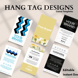 Hang-tag | Bewerkbaar | Prijskaartjesjabloon | Aangepaste kledinglabels | Wasvoorschriften | Aangepast afdrukbaar zorgkaartlabel | Moderne boetiek