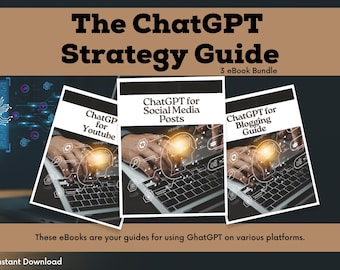 ChatGPT For Youtube Social Media Posts | Blogging Guide | 3 eBook Guides | Boost Engagement | Content Creation | ChatGPT Beginners eBooks