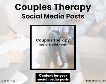 Couples Therapy Social Media Posts | Relationship Influencer | Marriage Counseling | Therapist Instagram | Life Coach | Editable Canva File