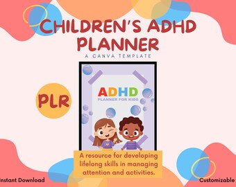Kids ADHD Planner | PLR Planners | Resell Rights | Canva Template | Printable Workbook | Daily Organizer | Digital Download | Self Care