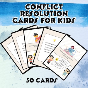 Conflict Resolution Skills Cards for Kids Template for Canva Editable