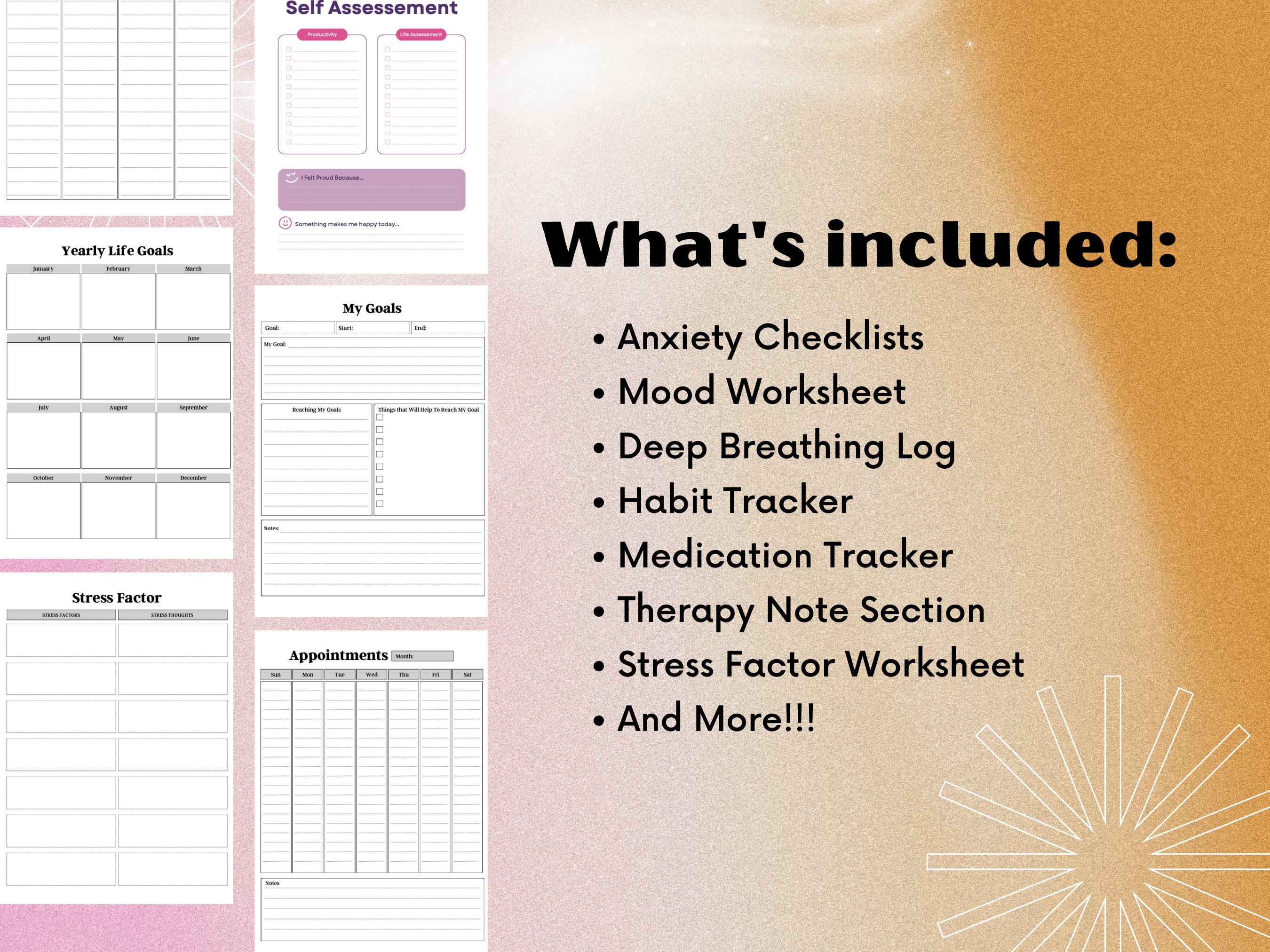 Anxiety Journal | Self Care Planner | Canva Template | Mental Health ...