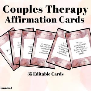 Bevestigingskaarten voor relatietherapie | Intimiteitskaarten | Huwelijksbijstand | Therapeutcounseling Hulpbronnen Relatiehulpmiddelen | Activiteit voor stellen