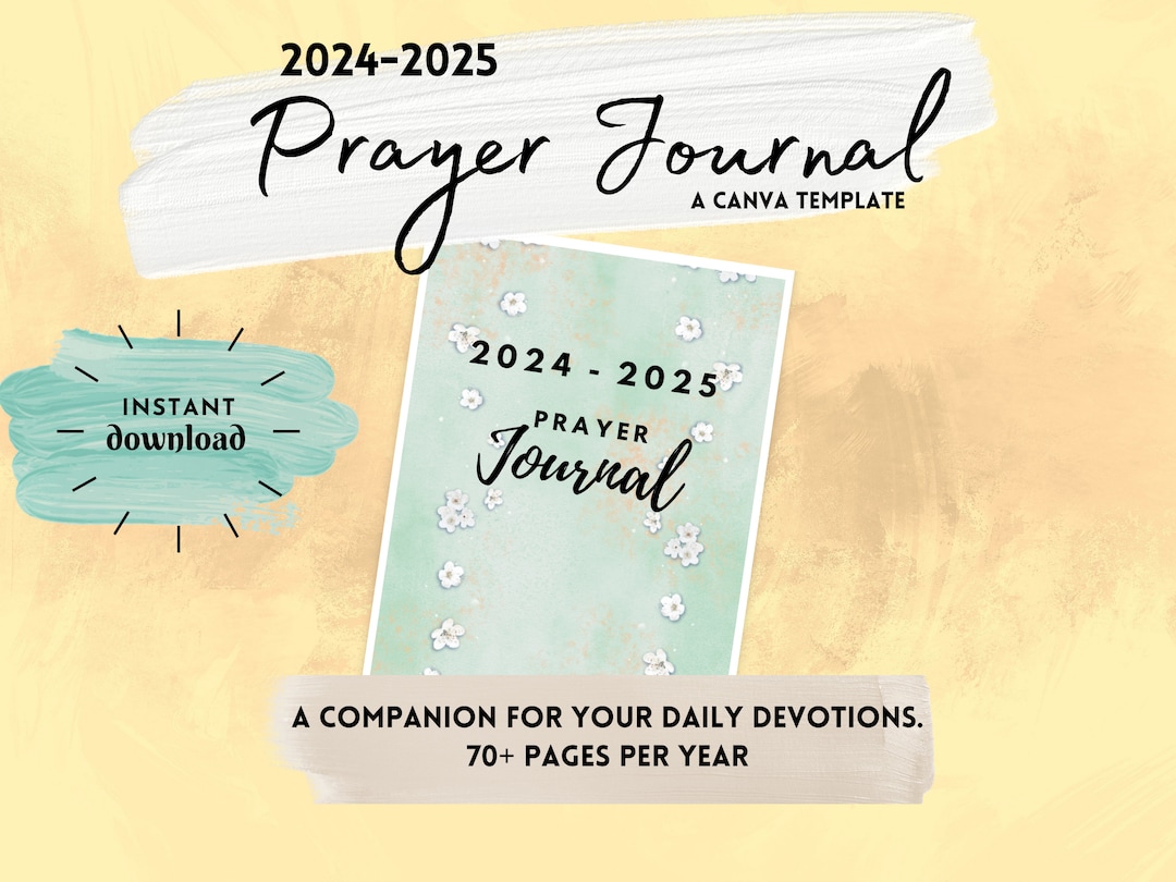 Prayer Journal | Template for Canva | Editable | Bible Study | Church ...
