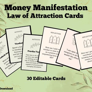 Geld Manifestation Karten | Affirmationskarten | Geld Manifestieren | Vision Board Karten | Gesetz der Anziehung | Positives Denken | Fülle
