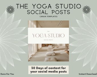 Yoga Studio Instagram Template | Yoga Social Media | Influencer | Yoga Instructor | Fitness Instagram Influencer Templates | Done For You