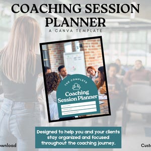 Coaching Session Planner | Business Coaches Worksheets | Coaching Template | Online Coaching Business | Session Planner | Canva Templates