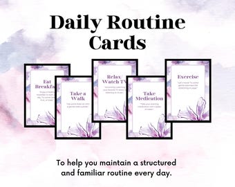 Daily Routine Cards | Printable Daily Tasks | Print and Cut | Done For You | Daily Schedule | Morning & Bedtime Routine | Structured Routine