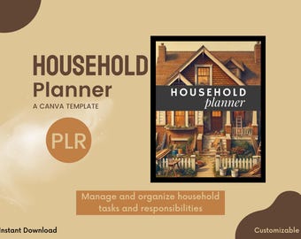 家計プランナー | 印刷可能な家計管理ワークシート | PLR プランナーの再販権 | Canva テンプレート | ファミリーオーガナイザー | デジタルダウンロード