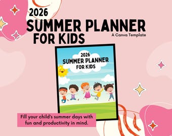 Summer Planner for Kids 2026 | Calendars | Chore Charts | Activity Planner | Childs Summer Schedule | To Do Checklist | Digital Download
