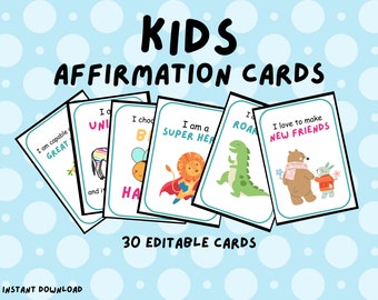 Positive Affirmation Cards For Kids | Lunch Box Cards | Positive Quote Flash Cards | Self Love | Self Esteem | Encouragement Cards for Kids