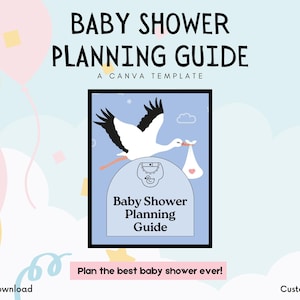 Baby Shower Planning Guide | Shower Checklist Guide | Budget Planner | Baby Shower Games | Printable Workbooks | Canva Template