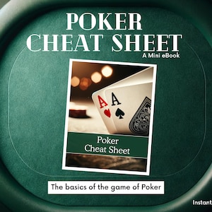 Poker Spickzettel | Poker Strategie & Nachschlagewerk | Texas Hold'em Hand Rangliste | Druckbares eBook | Spieler Blatt | Sofort Download