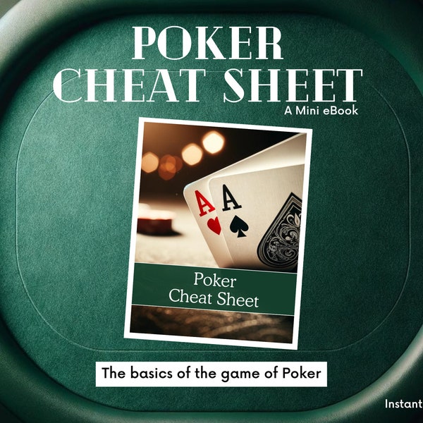 Poker Cheat Sheet | Poker Strategy & Reference Guide | Texas Hold em Hand Rankings | Printable eBook | Poker Player Sheet | Instant Download