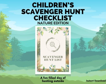 Camping Scavenger Hunt For Children  | Fun Outdoor Checklist | Activities for Kids | Nature Walk Hunt | Printable | Digital Download