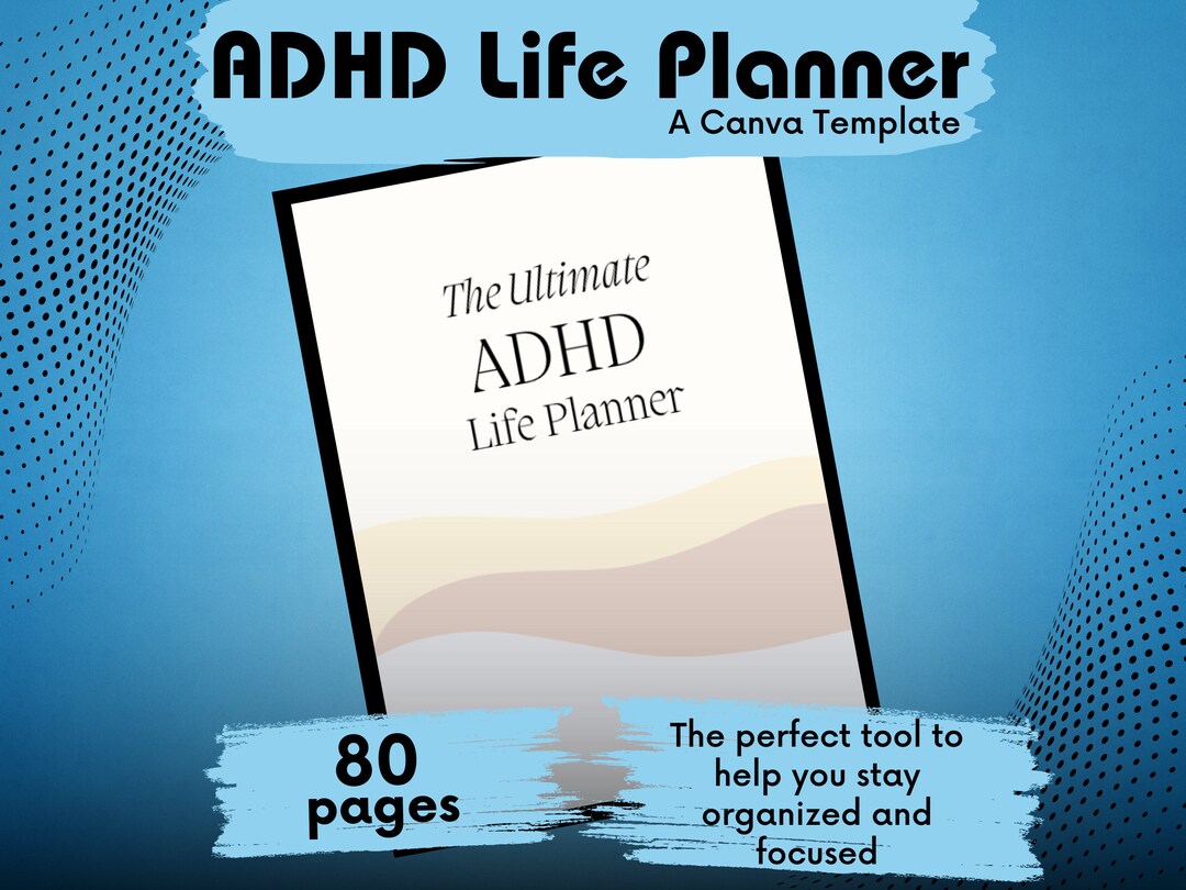 ADHD Planner Template for Canva Editable Goal Tracker - Etsy