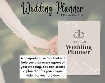 The Ultimate Wedding Planner | Printable Wedding Planner Pages | Wedding Planning Book | Instant Download | Template for Canva Editable