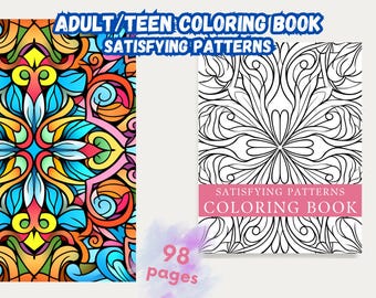Satisfying Patterns Coloring Book | Relaxing Patterns Coloring Pages | Mindful Geometric | Abstract Floral For Coloring | Digital Coloring