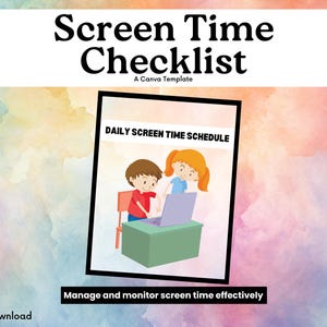 Screen Time Checklist | Editable Screen Time Chore Chart | Summer Computer Time For Kids | Screen Time Rules | Earn Screen Time | Reward