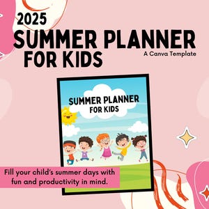 Summer Planner for Kids 2025 | Calendars | Chore Charts | Activity Planner | Childs Summer Schedule | To Do Checklist | Digital Download