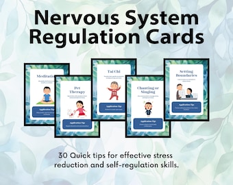 30 Nervensystem Regulationskarten | Emotionale Kommunikation | Für Sie getan | Alltagsbewältigung | Beruhigende Techniken | Erdungs-Toolkit
