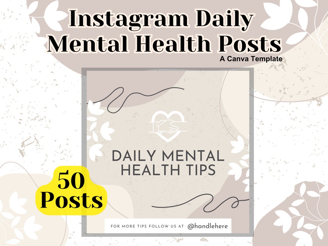 Mentality Posts Daily Mental Health Tips Social Media Posts Instagram Template for ...