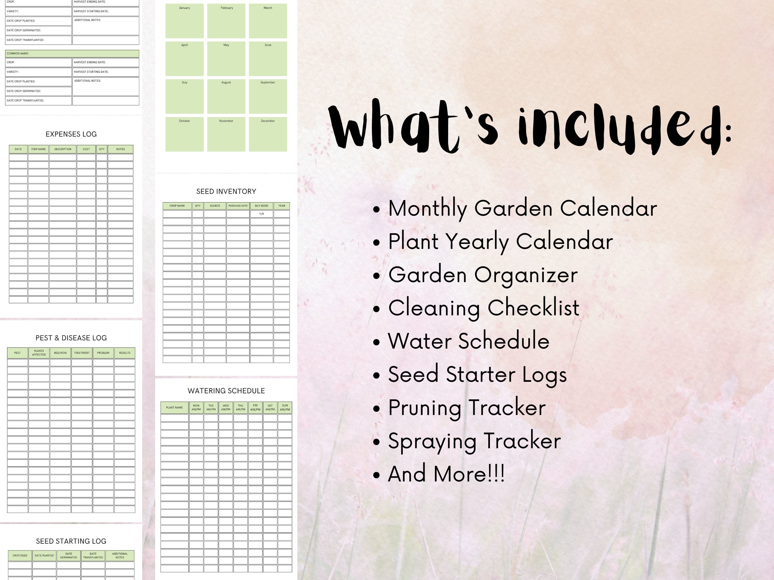 Garden Planner Template for Canva Editable Plant Schedule - Etsy